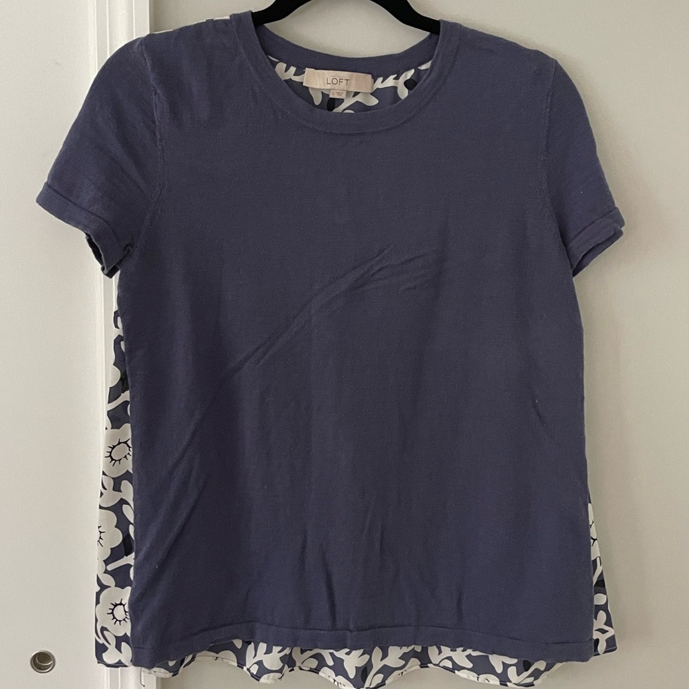 EUC Loft Floral Tee Shirt